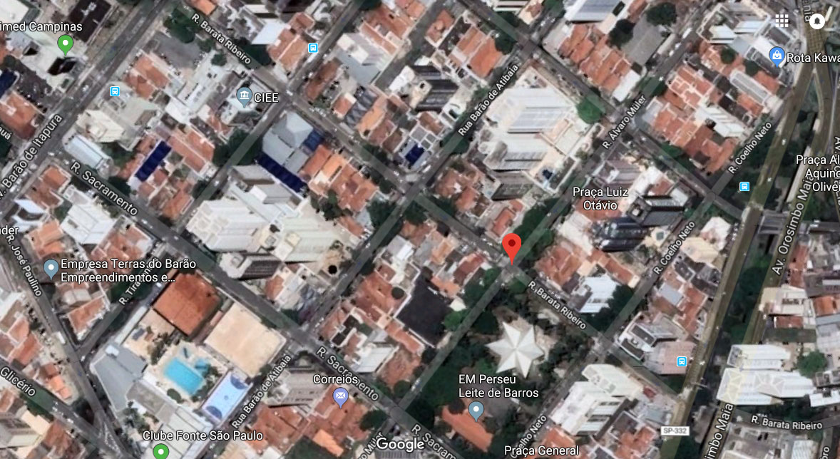 Mapa Rua Barata Ribeiro em Campinas