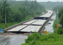 ponte danificada em Campinas
