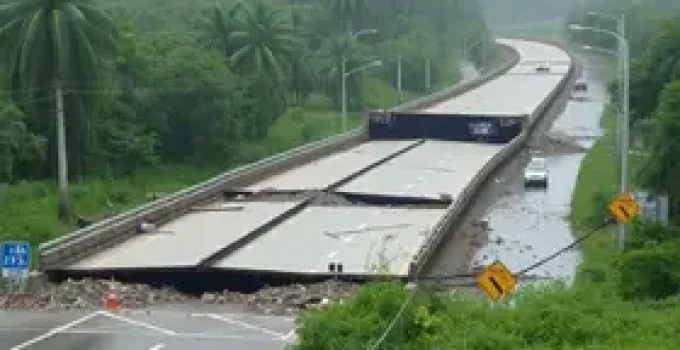 ponte danificada em Campinas